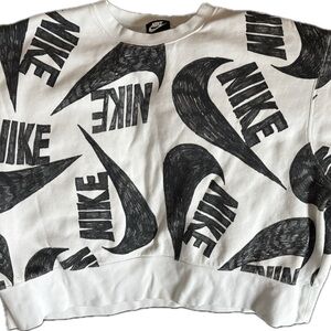Nike Sportswear Icon Print Women's Fleece Crew CJ2052-100 Size XL